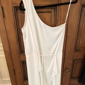 BCBG WHITE HIGH LOW DRESS ONE SHOULDER